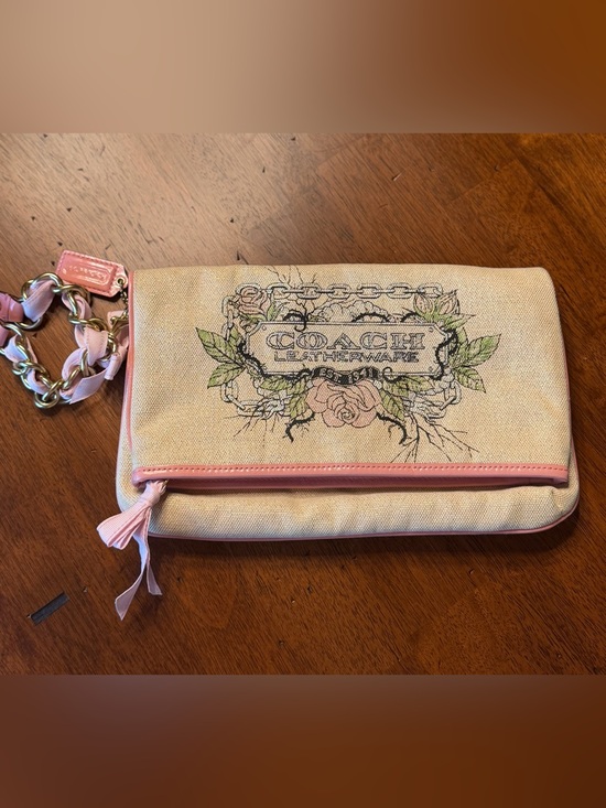 Coach Handbags - Coach RARE Y2K 2009 Limited Edition Tattoo Floral Canvas Fold-over LG Clutch